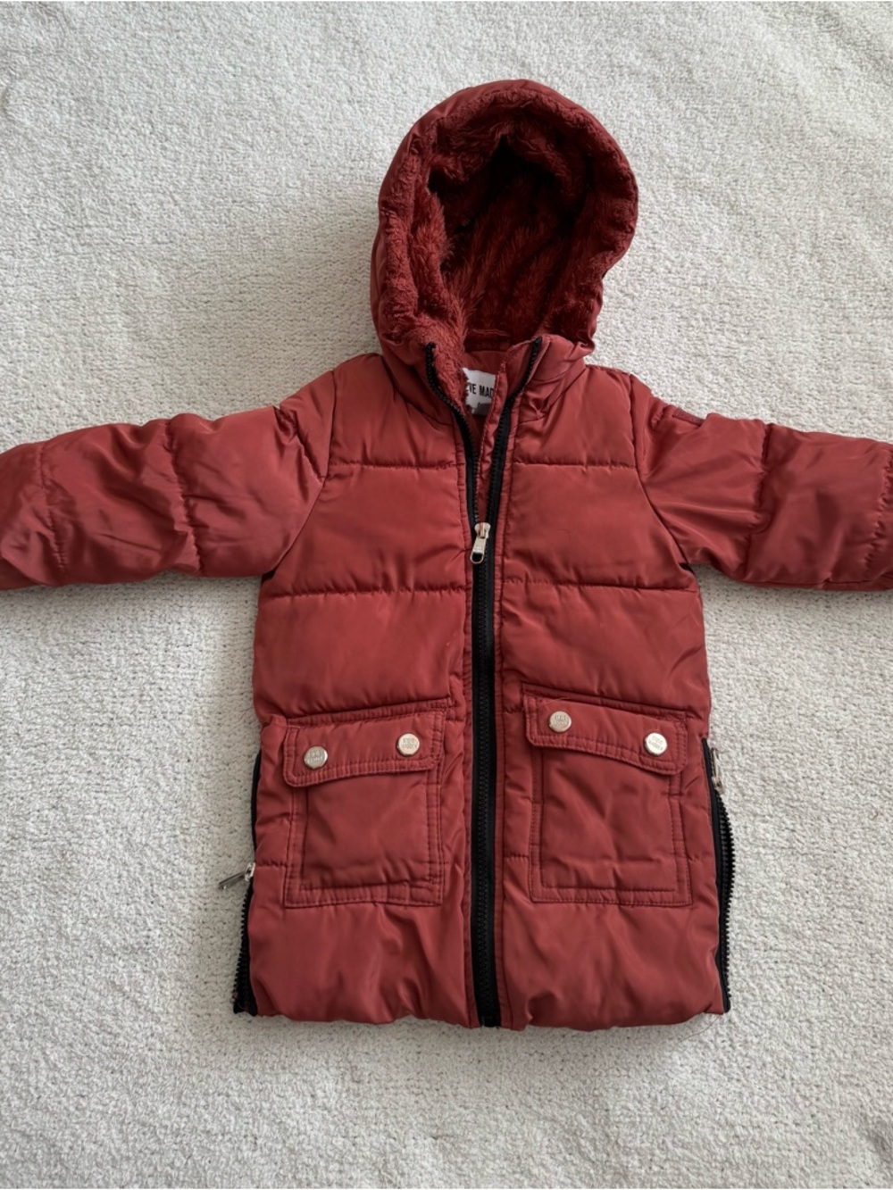 Steve Madden Kids Cozy Rust-Orange Puffer Jacket